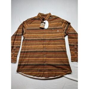Woolrich Heavy Cotton Southwestern Blanket Stripe Flannel Shirt—Men's XL TALL